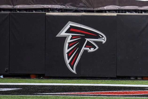 A Gatorade logo banner covers the seats before an NFL football game between the Atlanta Falcons and the Seattle Seahawks, Sunday, Sept. 13, 2020, in Atlanta. The Seattle Seahawks won 38-25. (AP Photo/Danny Karnik)