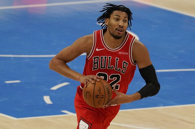 Chicago Bulls forward Otto Porter Jr. (22) during a preseason NBA basketball game against the Oklahoma City Thunder Wednesday, Dec. 16, 2020, in Oklahoma City. (AP Photo/Sue Ogrocki)