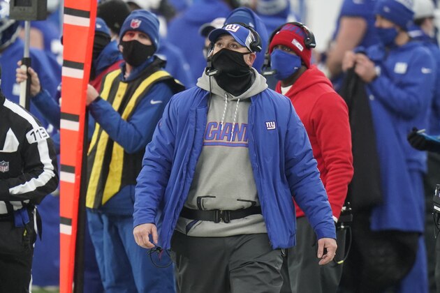 New York Giants head coach Joe Judge during the second half of an NFL football game against the Dallas Cowboys, Sunday, Jan. 3, 2021, in East Rutherford, N.J. (AP Photo/Frank Franklin II) New York Giants head coach Joe Judge during the second half of an NFL football game against the Dallas Cowboys, Sunday, Jan. 3, 2021, in East Rutherford, N.J. (AP Photo/Frank Franklin II)