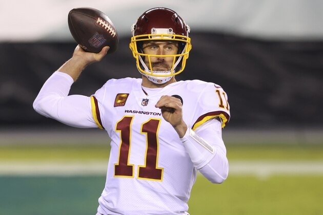 Washington Football Team's Alex Smith (11) in action against the Philadelphia Eagles during an NFL football game, Sunday, Jan. 3, 2021, in Philadelphia. Washington defeated the Eagles 20-14. (AP Photo/Rich Schultz)
