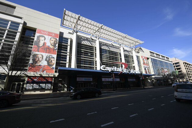 Exterior view of Capital One Arena, Saturday, March 16, 2019, in Washington. (AP Photo/Nick Wass)