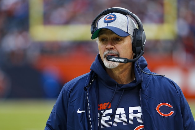 Chicago Bears offensive coordinator Chuck Pagano on the sideline during the second half of an NFL football game against the New York Giants in Chicago, Sunday, Nov. 24, 2019. (AP Photo/Paul Sancya) Chicago Bears offensive coordinator Chuck Pagano on the sideline during the second half of an NFL football game against the New York Giants in Chicago, Sunday, Nov. 24, 2019. (AP Photo/Paul Sancya)