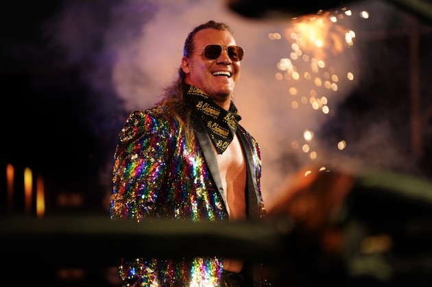 Host Chris Jericho takes a bat to a boombox radio to begin the 3rd Annual Revolver Golden Gods Awards, Tuesday, April 20, 2011,  in Los Angeles. (AP Photo/Chris Pizzello)