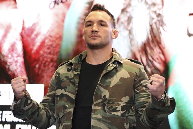 Michael Chandler is seen at a news conference promoting the Bellator Spring & Summer fight cards on Monday, March 9, 2020, in New York City. (AP Photo/Gregory Payan)