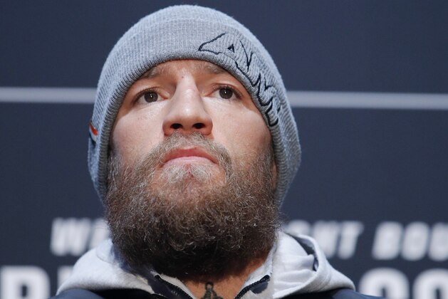 Conor McGregor listens to a question during a media event for the UFC 246 mixed martial arts bout, Thursday, Jan. 16, 2020, in Las Vegas. McGregor is scheduled to fight Donald
