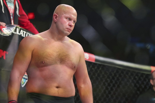 Fedor Emelianenko is seen before a mixed martial arts bout at Bellator 208, in Uniondale, NY on Saturday, Oct. 13, 2018. Emelianenko won via first round TKO. (AP Photo/Gregory Payan)