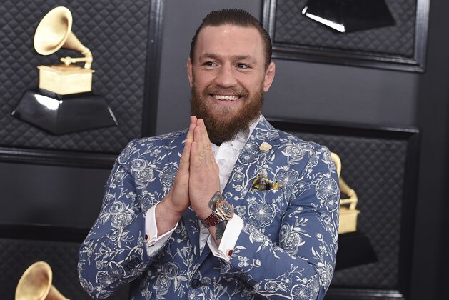 Conor McGregor arrives at the 62nd annual Grammy Awards at the Staples Center on Sunday, Jan. 26, 2020, in Los Angeles. (Photo by Jordan Strauss/Invision/AP)