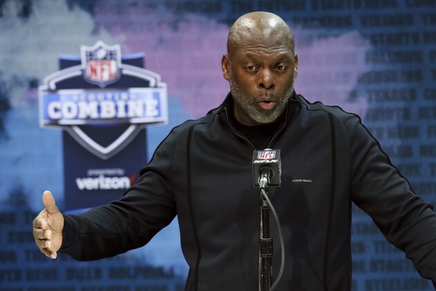 Los Angeles Chargers head coach Anthony Lynn speaks during a press conference at the NFL football scouting combine in Indianapolis, Tuesday, Feb. 25, 2020. (AP Photo/Charlie Neibergall)