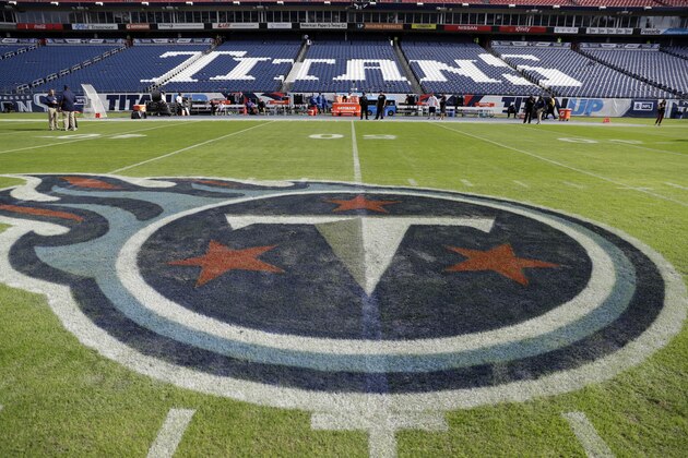 The Tennessee Titans logo is seen in Nissan Stadium before an NFL football game between the Titans and the Baltimore Ravens Sunday, Nov. 5, 2017, in Nashville, Tenn. (AP Photo/James Kenney) The Tennessee Titans logo is seen in Nissan Stadium before an NFL football game between the Titans and the Baltimore Ravens Sunday, Nov. 5, 2017, in Nashville, Tenn. (AP Photo/James Kenney)