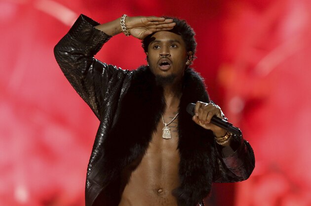 Trey Songz performs at the BET Awards at the Microsoft Theater on Sunday, June 25, 2017, in Los Angeles. (Photo by Matt Sayles/Invision/AP)