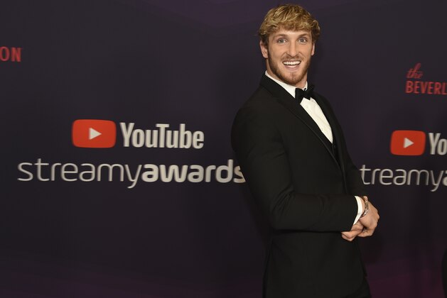 YouTube personality Logan Paul arrives at the 2019 Streamy Awards at the Beverly Hilton, Friday, Dec. 13, 2019, in Beverly Hills, Calif. (AP Photo/Chris Pizzello)