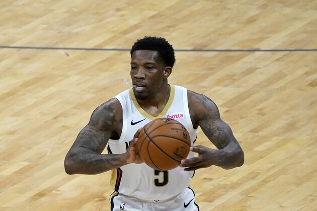 New Orleans Pelicans guard Eric Bledsoe l passes during the first quarter of an NBA basketball game against the Sacramento Kings in Sacramento, Calif., Sunday Jan. 17, 2021. The Pelicans won 128-123.(AP Photo/Rich Pedroncelli)