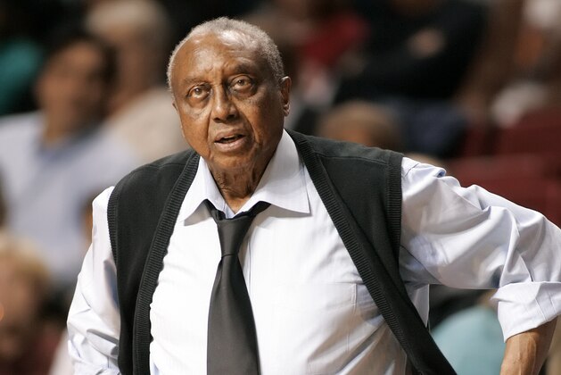 Temple coach John Chaney  directs his team against Massachusetts in the second half of their basketball game Wednesday, Feb. 1, 2006, in Philadelphia. Temple won, 76-47.(AP Photo/George Widman)