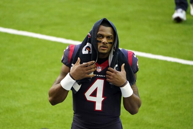 Houston Texans quarterback Deshaun Watson walks off the field before an NFL football game against the Tennessee Titans Sunday, Jan. 3, 2021, in Houston. Star quarterback Deshaun Watson has requested a trade from the Houston Texans, a person familiar with the move told The Associated Press. The person spoke to the AP on the condition of anonymity Thursday, Jan. 28, 2021, because they werenâ€™t authorized to discuss the request publicly. (AP Photo/Eric Christian Smith)