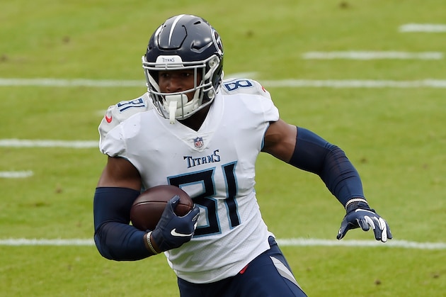 Tennessee Titans tight end Jonnu Smith during the first half of an NFL football game, Sunday, Nov. 22, 2020, in Baltimore. (AP Photo/Gail Burton)
