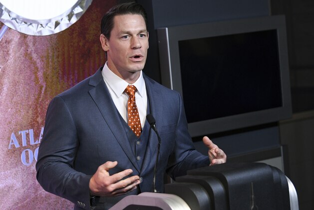 Actor John Cena speaks at the Empire State Building in support of the Make-A-Wish Foundation on Thursday, Dec. 20, 2018, in New York. (Photo by Evan Agostini/Invision/AP)