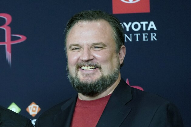 FILE - This is a July 26, 2019, file photo showing Houston Rockets General Manager Daryl Morey during an NBA basketball news conference, in Houston. Rockets general manager Daryl Morey is stepping down on his own accord, a person familiar with the decision told The Associated Press. The person spoke on condition of anonymity Thursday, Oct. 15, 2020, because the move hasnâ€™t been announced.(AP Photo/David J. Phillip)
