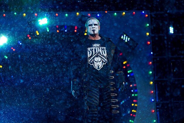 IMAGE DISTRIBUTED FOR WWE - WWE Superstar Sting makes his first ever WrestleMania appearance at Levi’s Stadium on Sunday, March 29, 2015 in Santa Clara, CA. WrestleMania broke the Levi’s Stadium attendance record at 76,976 fans from all 50 states and 40 countries. (Don Feria/AP Images for WWE)