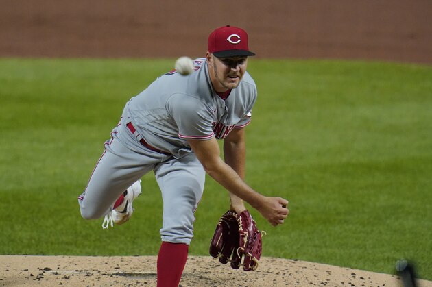 Cincinnati Reds starting pitcher Trevor Bauer delivers during the fourth inning of the second baseball game of a double header against the Pittsburgh Pirates in Pittsburgh, Friday, Sept. 4, 2020. The Pirates won 4-3. (AP Photo/Gene J. Puskar) Cincinnati Reds starting pitcher Trevor Bauer delivers during the fourth inning of the second baseball game of a double header against the Pittsburgh Pirates in Pittsburgh, Friday, Sept. 4, 2020. The Pirates won 4-3. (AP Photo/Gene J. Puskar)