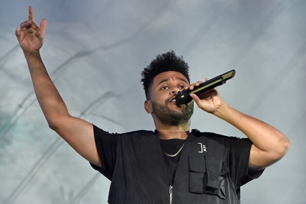 The Weeknd performs on day three at Lollapalooza in Grant Park on Saturday, Aug 4, 2018 in Chicago. (Photo by Rob Grabowski/Invision/AP)