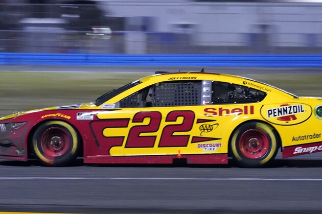 Joey Logano drives in the NASCAR Clash auto race at Daytona International Speedway, Tuesday, Feb. 9, 2021, in Daytona Beach, Fla. (AP Photo/John Raoux)