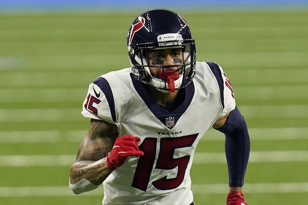 Houston Texans wide receiver Will Fuller plays during the first half of an NFL football game against the Detroit Lions, Thursday, Nov. 26, 2020, in Detroit. (AP Photo/Paul Sancya)
