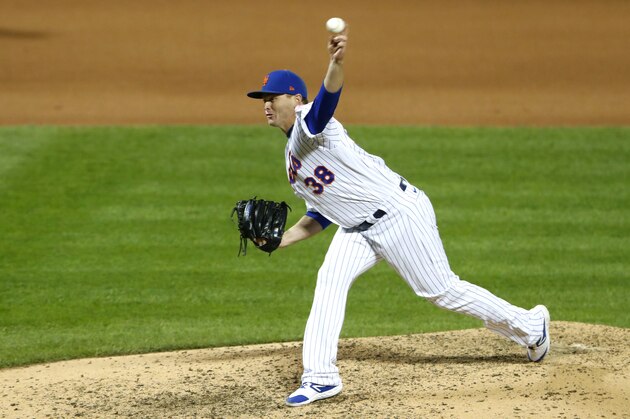 New York Mets relief pitcher Justin Wilson (38) throws against the Atlanta Braves during the seventh inning of a baseball game, Saturday, Sept. 19, 2020, in New York. (AP Photo/Noah K. Murray) New York Mets relief pitcher Justin Wilson (38) throws against the Atlanta Braves during the seventh inning of a baseball game, Saturday, Sept. 19, 2020, in New York. (AP Photo/Noah K. Murray)