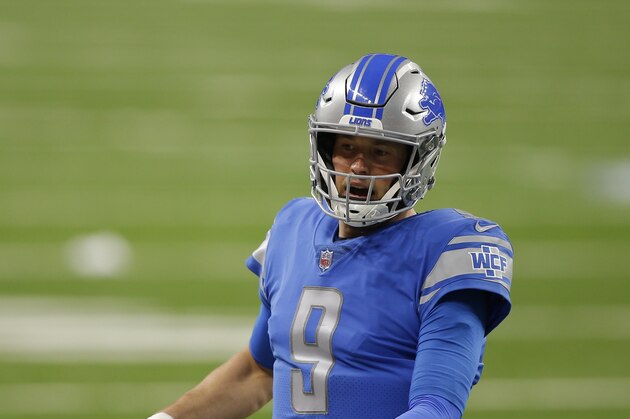 Detroit Lions quarterback Matthew Stafford scrambles during the second half of an NFL football game against the Minnesota Vikings, Sunday, Jan. 3, 2021, in Detroit. (AP Photo/Al Goldis)