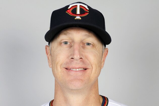 FILE - This is a 2020 file photo showing Mike Bell of the Minnesota Twins baseball team. Twins bench coach Mike Bell has taken an indefinite leave from the team because of kidney cancer. The 46-year-old Bell had surgery to remove the growth on Jan. 28, shortly after being diagnosed. He's been recovering at home with his family in Arizona. “He’s also very, very optimistic and also very encouraged and waiting for his return to the dugout,