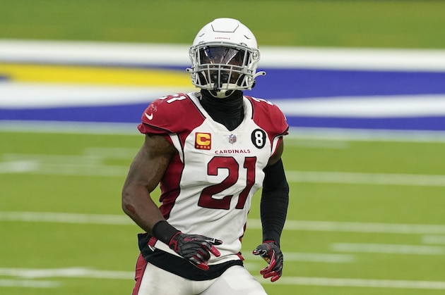 Arizona Cardinals cornerback Patrick Peterson (21) runs on the field during the second half of an NFL football game against the Los Angeles Rams Sunday, Jan. 3, 2021, in Inglewood, Calif. (AP Photo/Ashley Landis)