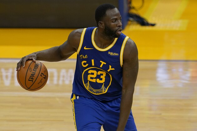 Golden State Warriors forward Draymond Green against the Brooklyn Nets during an NBA basketball game in San Francisco, Saturday, Feb. 13, 2021. (AP Photo/Jeff Chiu)