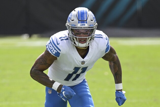 Detroit Lions wide receiver Marvin Jones (11) runs a route during the first half of an NFL football game against the Jacksonville Jaguars, Sunday, Oct. 18, 2020, in Jacksonville, Fla. (AP Photo/Phelan M. Ebenhack) Detroit Lions wide receiver Marvin Jones (11) runs a route during the first half of an NFL football game against the Jacksonville Jaguars, Sunday, Oct. 18, 2020, in Jacksonville, Fla. (AP Photo/Phelan M. Ebenhack)