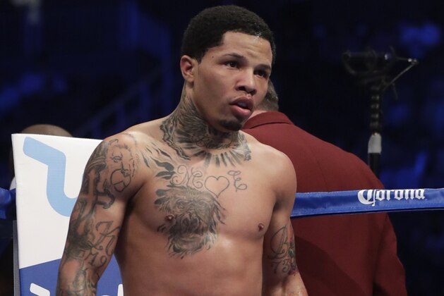 Gervonta Davis stands in the ring before fighting Francisco Fonseca, of Costa Rica, in a boxing match Saturday, Aug. 26, 2017, in Las Vegas. (AP Photo/Isaac Brekken)