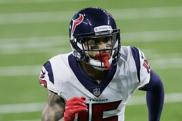 Houston Texans wide receiver Will Fuller plays during the second half of an NFL football game against the Detroit Lions, Thursday, Nov. 26, 2020, in Detroit. (AP Photo/Duane Burleson)