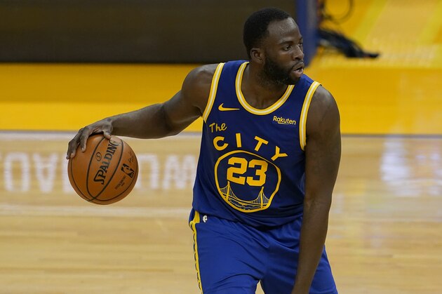 Golden State Warriors forward Draymond Green against the Brooklyn Nets during an NBA basketball game in San Francisco, Saturday, Feb. 13, 2021. (AP Photo/Jeff Chiu) Golden State Warriors forward Draymond Green against the Brooklyn Nets during an NBA basketball game in San Francisco, Saturday, Feb. 13, 2021. (AP Photo/Jeff Chiu)