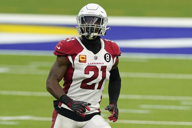 Arizona Cardinals cornerback Patrick Peterson (21) runs on the field during the second half of an NFL football game against the Los Angeles Rams Sunday, Jan. 3, 2021, in Inglewood, Calif. (AP Photo/Ashley Landis)