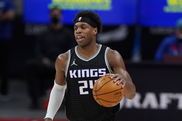 Sacramento Kings guard Buddy Hield plays during the first half of an NBA basketball game, Friday, Feb. 26, 2021, in Detroit. (AP Photo/Carlos Osorio) Sacramento Kings guard Buddy Hield plays during the first half of an NBA basketball game, Friday, Feb. 26, 2021, in Detroit. (AP Photo/Carlos Osorio)