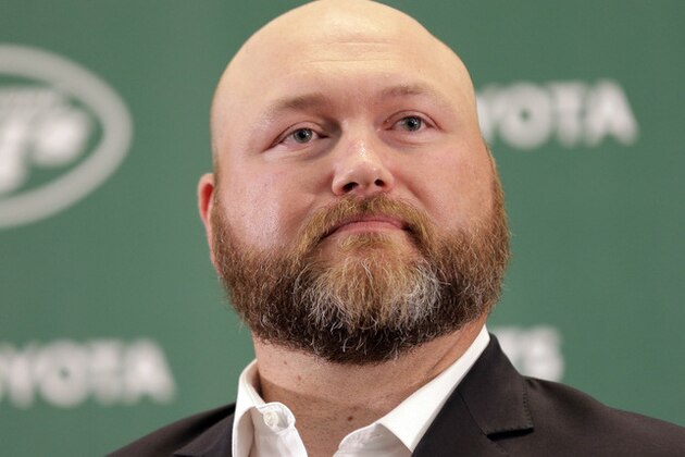 FILE - In this Tuesday, June 11, 2019, file photo, New York Jets general manager Joe Douglas speaks during a news conference at the team's NFL football training facility in Florham Park, N.J. Douglas' to-do list this 2021 offseason is massive, and so is the climb the New York Jets need to make to again reach respectability. (AP Photo/Seth Wenig, File)