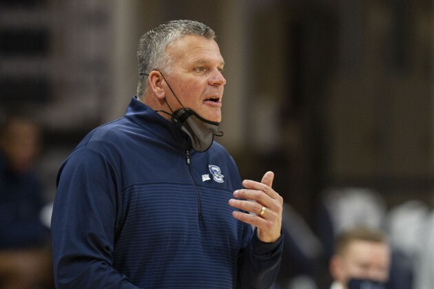 Creighton head coach Greg McDermott during an NCAA college basketball game against Villanova, Wednesday, March 3, 2021, in Villanova, Pa. (AP Photo/Laurence Kesterson)