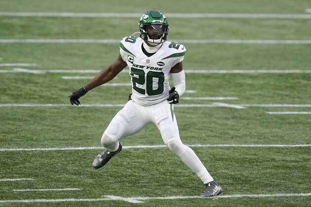New York Jets free safety Marcus Maye pursues a play in the second half of an NFL football game against the New England Patriots, Sunday, Jan. 3, 2021, in Foxborough, Mass. (AP Photo/Charles Krupa)