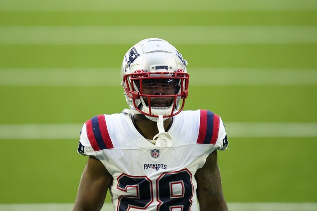 New England Patriots running back James White (28) is seen during pregame warmups before an NFL football game against the Houston Texans, Sunday, Nov. 22, 2020, in Houston. (AP Photo/Matt Patterson)