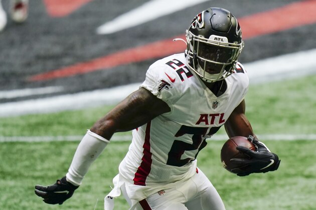 Atlanta Falcons strong safety Keanu Neal (22) runs against the Denver Broncos during the second half of an NFL football game, Sunday, Nov. 8, 2020, in Atlanta. (AP Photo/Brynn Anderson) Atlanta Falcons strong safety Keanu Neal (22) runs against the Denver Broncos during the second half of an NFL football game, Sunday, Nov. 8, 2020, in Atlanta. (AP Photo/Brynn Anderson)