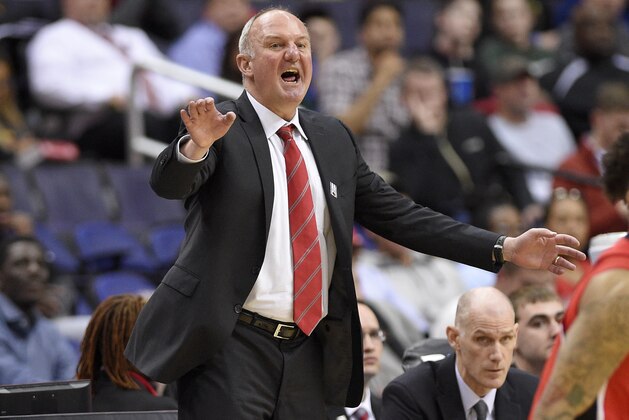 FILE - In this March 8, 2017, file photo, Ohio State head coach Thad Matta gestures during the second half of an NCAA college basketball game in the Big Ten tournament against Rutgers, in Washington. Matta is out as coach of Ohio State after 13 seasons. Matta said Monday, June 5, 2017,  it was a