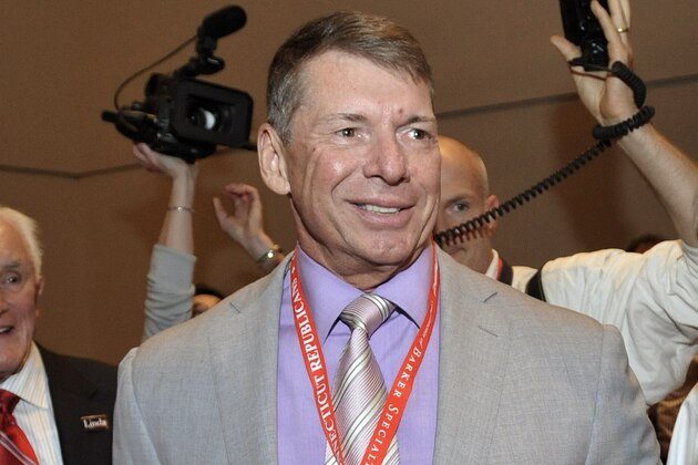 FILE - In this May 21, 2010, file photo, WWE Chairman and Chief Executive Officer Vince McMahon is shown at the Connecticut Republican Convention in Hartford, Conn. WWE announced Thursday, July 31, 2014, a new 10-year partnership with Rogers Communications in Canada that will launch the WWE Network as a traditional pay-TV channel in Rogers' cable systems, also starting Aug. 12.