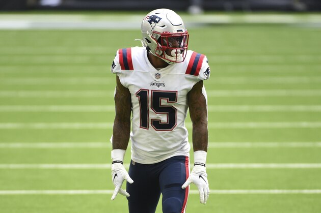 New England Patriots wide receiver N'Keal Harry (15) during the second half of an NFL football game against the Houston Texans, Sunday, Nov. 22, 2020, in Houston. (AP Photo/Eric Christian Smith)