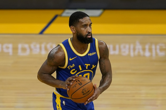 Golden State Warriors guard Brad Wanamaker against the Orlando Magic during an NBA basketball game in San Francisco, Thursday, Feb. 11, 2021. (AP Photo/Jeff Chiu)