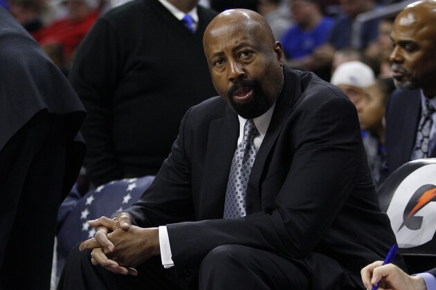 FILE - Los Angeles Clippers' assistant coach Mike Woodson looks on during the second half of an NBA basketball game against the Philadelphia 76ers, Monday, Feb. 8, 2016, in Philadelphia. Woodson, the only Knicks coach to win a playoff series in the last two decades and the last one to even reach the postseason, is coming back to New York as an assistant on Tom Thibodeau's staff. Woodson was one of the assistant coaches announced Friday, Sept. 4, 2020, by the Knicks, who hired Thibodeau as their coach last month. (AP Photo/Chris Szagola, File)