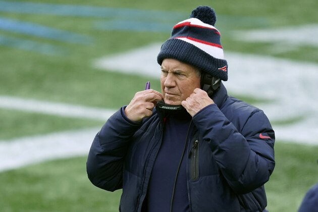 New England Patriots head coach Bill Belichick works along the sideline in the first half of an NFL football game against the New York Jets, Sunday, Jan. 3, 2021, in Foxborough, Mass. (AP Photo/Elise Amendola) New England Patriots head coach Bill Belichick works along the sideline in the first half of an NFL football game against the New York Jets, Sunday, Jan. 3, 2021, in Foxborough, Mass. (AP Photo/Elise Amendola)
