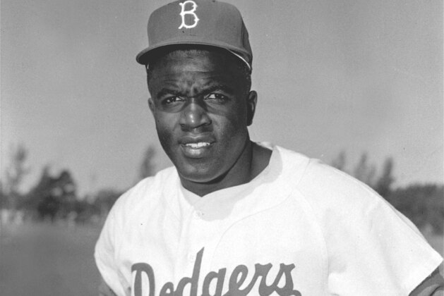 Jackie Robinson, Brooklyn Dodgers infielder, is photographed during spring training at Vero Beach, Florida, March 1956.  It would be Robinson's tenth and last year with the Dodgers. (AP Photo)