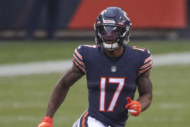 Chicago Bears wide receiver Anthony Miller (17) in action against the Detroit Lions during the first half of an NFL football game, Sunday, Dec. 6, 2020, in Chicago. (AP Photo/Kamil Krzaczynski)